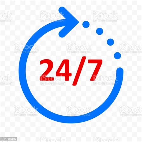 24 7 Arrow Icon Customer Support Delivery And 24 Hours 7 Days Week Open