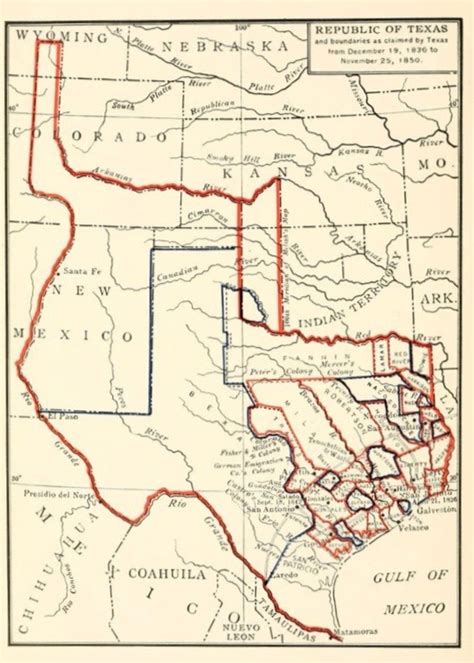 Nemfrog Republic Of Texas And Boundaries Claimed By Texas