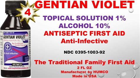 Buy Humco Gentian Violet Topical Solution 1 Usp 2 Oz Pack Of 4