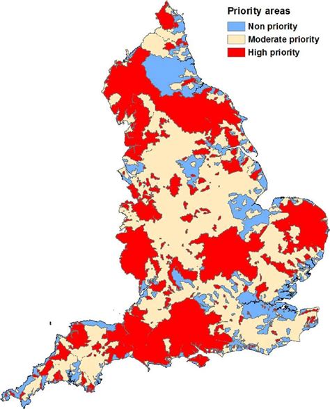 Mapped Priority Areas Across England For The New Countryside
