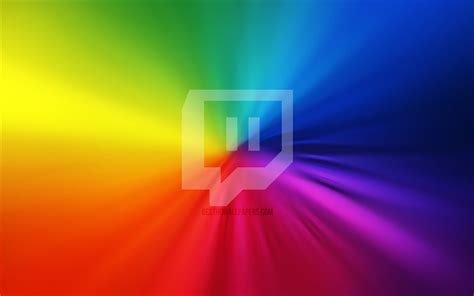 Download Wallpapers Twitch Logo 4k Vortex Social Networks Rainbow