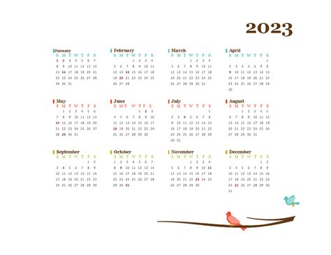 Free Calendar Template 2023