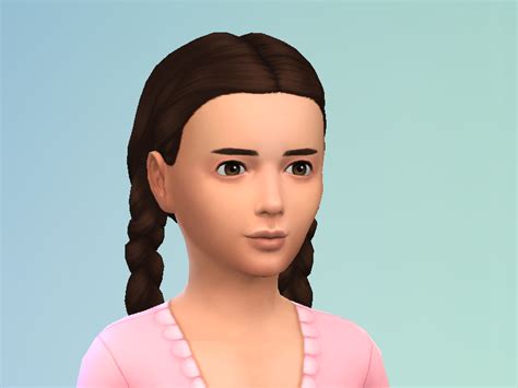 The Sims Resource Girls Pigtail Braids Hairstyle Back