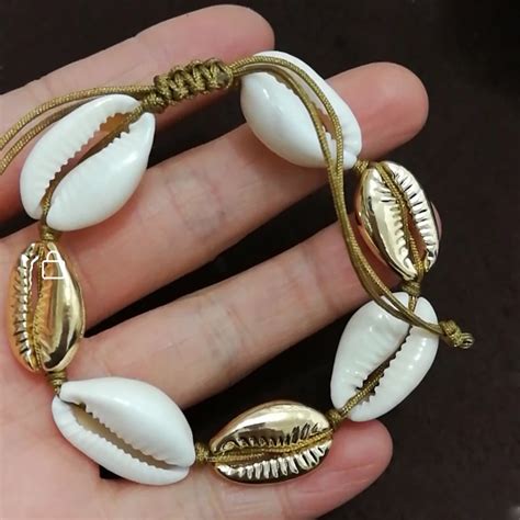 KBJW New Arrival Nature And Alloy Shell Bracelet Beige Color Cord All