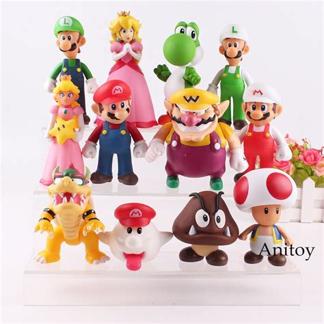 Super Mario Bros Wii Toys Luigi Goomba Wario Mario Bowser Princess