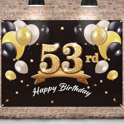 Buy Pakboom Happy 53rd Birthday Banner Backdrop 53 Birthday Party