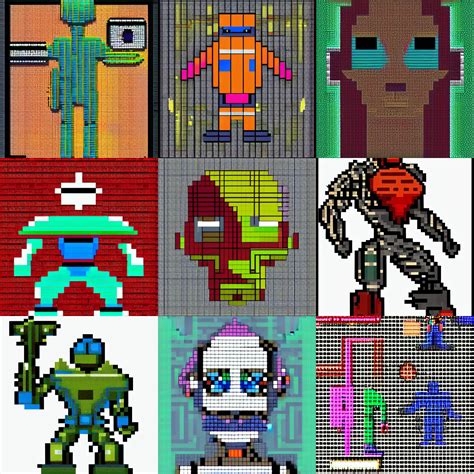 Cyborg Pixel Art Stable Diffusion Openart
