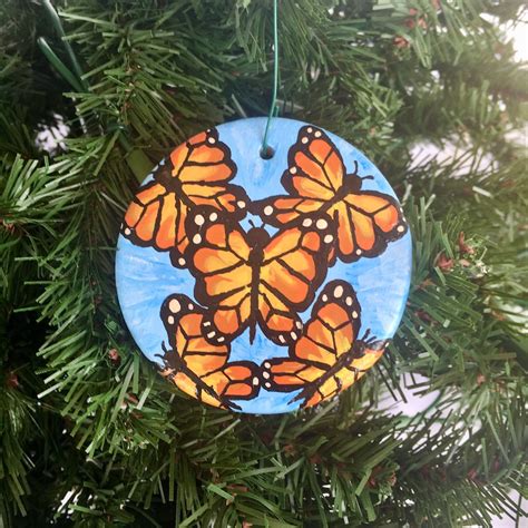 Butterfly Christmas Ornament Monarch Butterfly Ornament Etsy