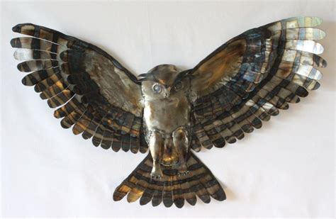 Horned Owl Metal Wall Artmetal Owl Sculpturewall Accent 18 Etsy
