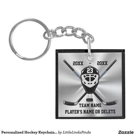 Personalized Hockey Keychains With 3 Text Boxes Adult Unisex Size