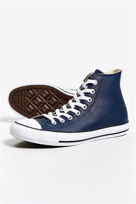 Lyst Converse Chuck Taylor All Star Leather High Top Sneaker In Blue For Men