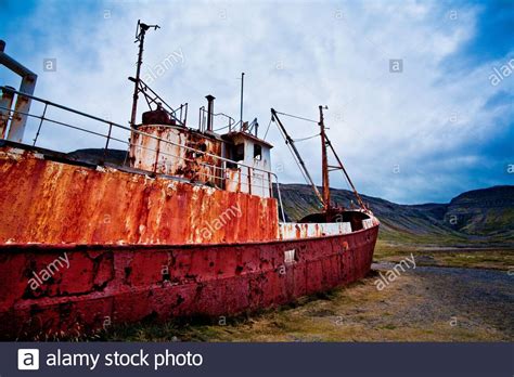 Geography Travel Iceland The Gardar A Rusting Trawler Beached On
