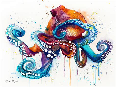Octopus Painting By Slavi Aladjova