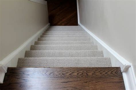Stair carpets are exposed to plenty of wear and tear and need to be durable and practical. Berber carpet on stairs, hardwood upstairs and down ...