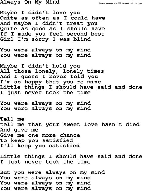 Willie Nelson Maybe I Didn T Love You Lyrics Lyricswalls