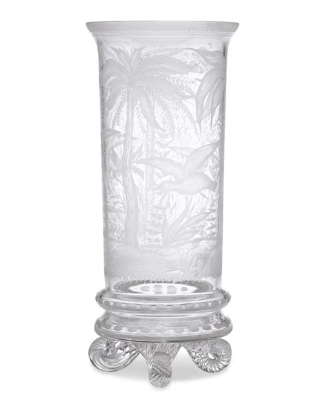 Chinoiserie Engraved Glass Vase By Stevens And Williams Engraved Glass Vase Glass Vase Antique