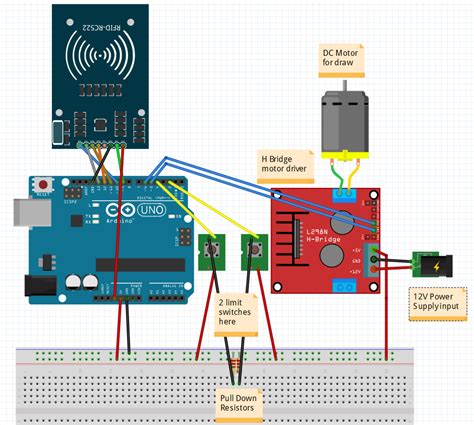 L298n Arduino Rfid With Motor And Limit Switches Arduino Stack Exchange