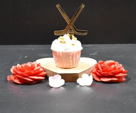 Hockey Cupcake Topper, Birthday Cupcake Topper, Sports Cupcake Topper, Donut Topper, Acrylic 