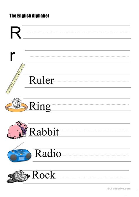 Maybe you would like to learn more about one of these? The Alphabet - Letter R worksheet - Free ESL printable ...
