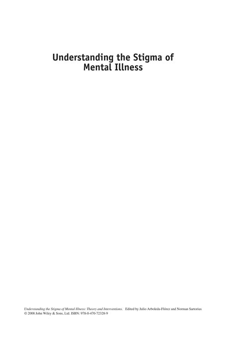 Solution Understanding The Stigma Of Mental Illness Studypool