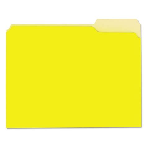 Universal Interior File Folders 13 Cut Tabs Letter Size Yellow 100