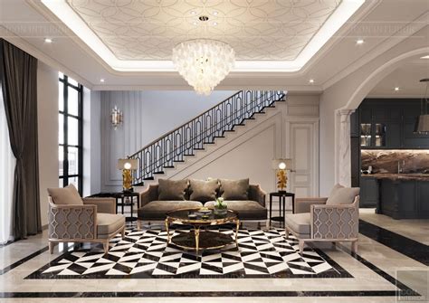 Neoclassical Style Villa Design On Behance In 2021 Foyer Design