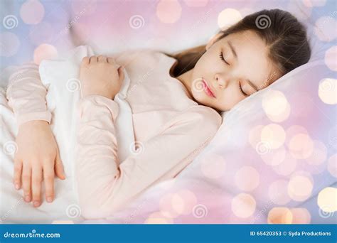 Girl Sleeping In Bed At Home Stock Image Image Of Pillow Female