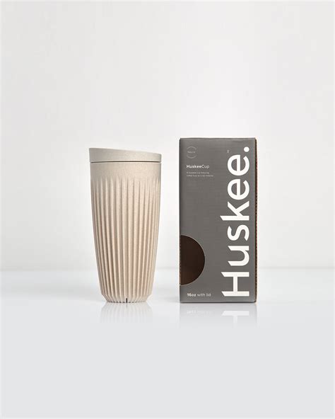 16oz Cup And Lid Natural Huskee Go Gently Nation