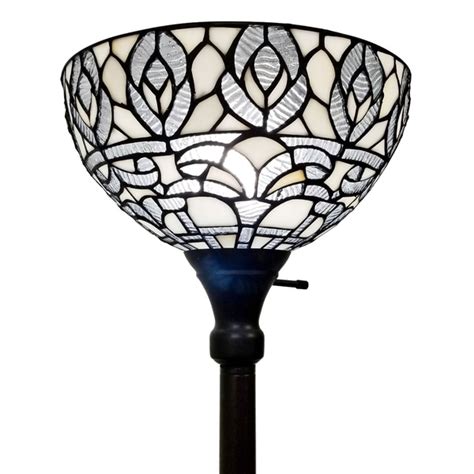 Shop Tiffany Style Floor Lamp Torchiere Standing 72 Tall Stained Glass