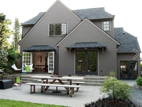 Order the perfect paint from our online color store. Medium gray body, light gray trim, dark doors | House paint exterior, Exterior house colors ...