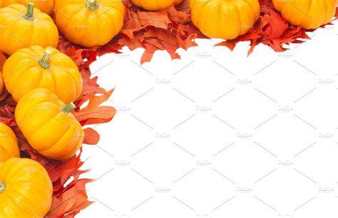 Fall Pumpkin Border High Quality Holiday Stock Photos