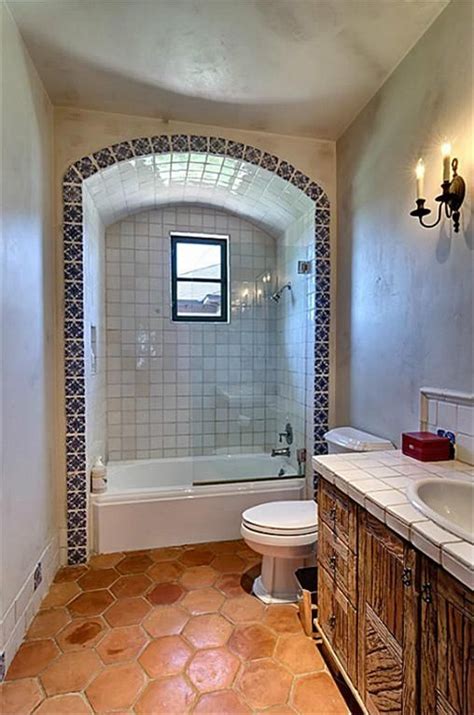 Bathroom Saltillo Tile Counter Shower Spanish Style Bathrooms Spanish Bathroom Bathroom Styling