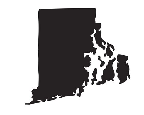Rhode Island Ri State Silhouette Shape Map Usunited America Etsy