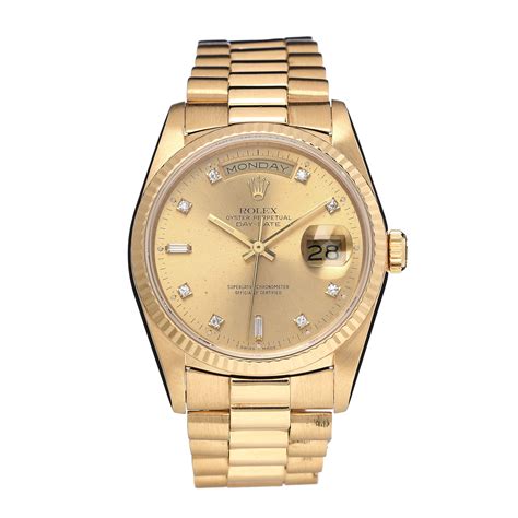Rolex 18k Yellow Gold Diamond 36mm Oyster Perpetual Day Date President
