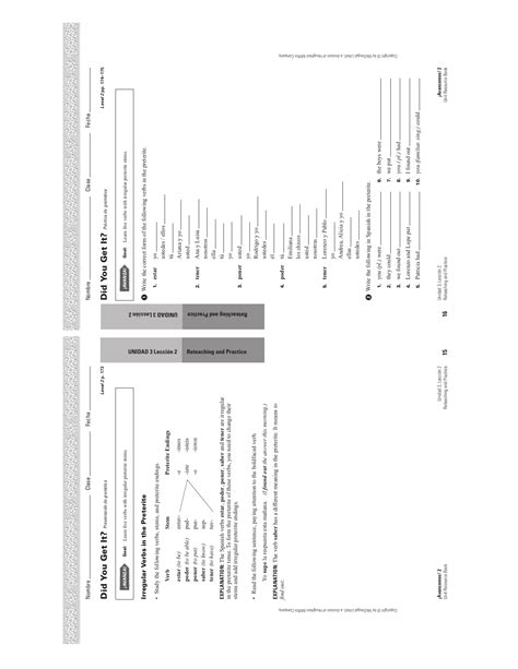 Unidad 6 leccion 1 sports avancemos 1 lessons tes teach. Unidad 2 Leccion A Answer Key - Free Photos