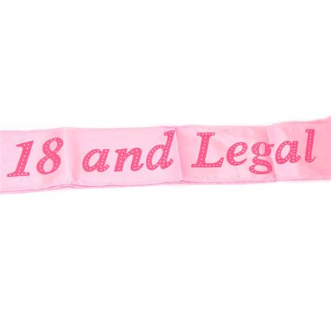 pink 18 and legal birthday sash fancy dress accessories t decorations banner ebay