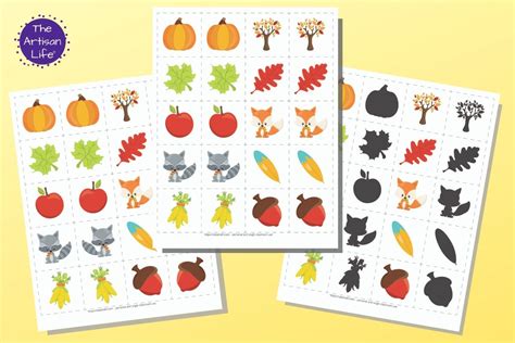 Fall Matching And Memory Game For Toddlers And Preschoolers The Artisan