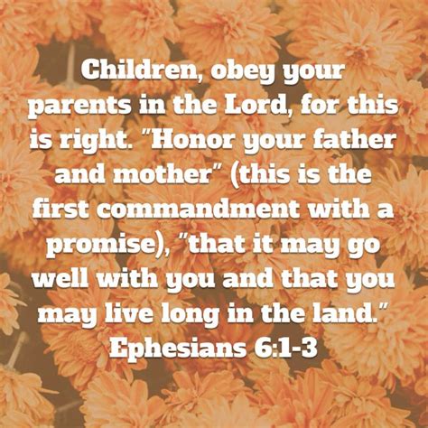 Children Obey Your Parents In The Lord For This Is Right Honor