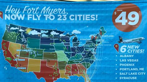 Frontier Airlines In Fort Myers Nonstop Flights To Begin To 6 New Cities