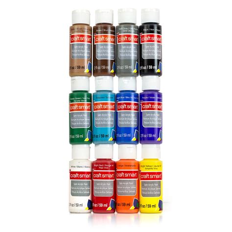 12 Packs 12 Ct 144 Total Satin Acrylic Paint Value Set By Craft