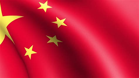 Chinese Flag 3d Animation Perfect Seamless Loop Stock