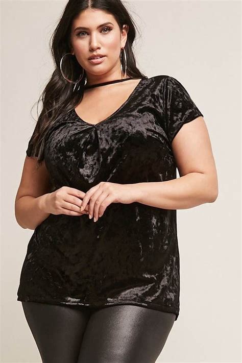 Forever 21 Plus Size Crushed Velvet Top Plus Size Fashion Plus Size Outfits Fashion