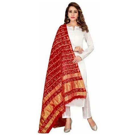 Silk Ladies Red Bandhani Dupatta At Rs 700piece In Surat Id 21176694391
