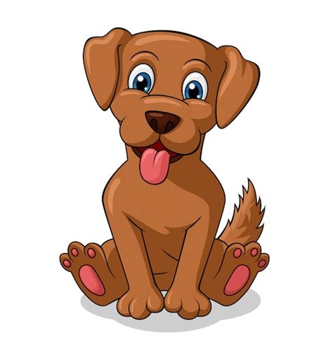 Adorable Dog Sitting Cartoon Vector Premium Download