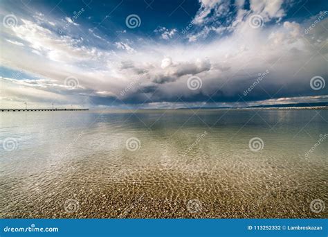 Dramatic Blue Sky And Clouds Over The Ocean Stock Photo Image Of