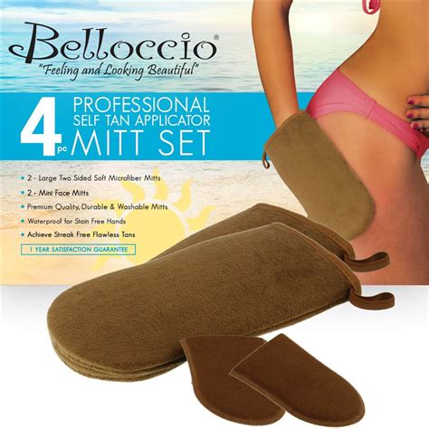 Self Tanning Applicator Mitts 2 Double Sided Large Mitts And 2 Mini