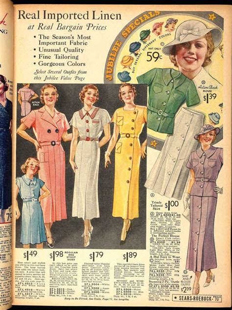 1936 Sears Roebuck Catalog Fashion 1930s Fashion Vintage Fashion