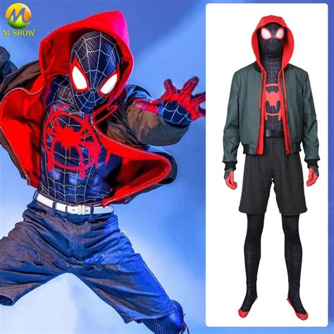 Spider Man Into The Spider Verse Miles Morales Cosplay Costume Zentai