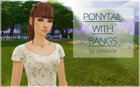 Sims 4 Cc Hair Ponytail Maxis Match Bangs Howtobda
