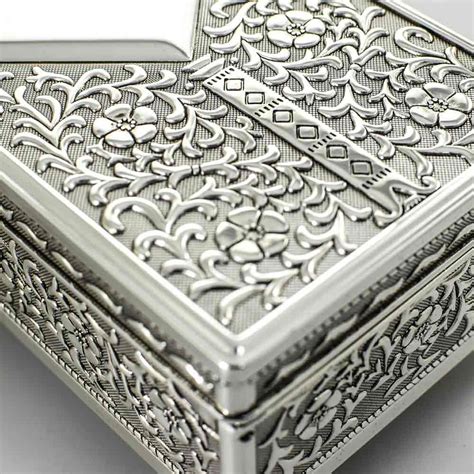 Silver Antique Personalised Jewellery Box With Free T Box